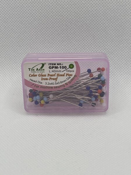 GPM-100, kniepadatas ar plastmasas galviņu audumam, 100gab.kastītē, galva diametrs 3,2xgarums 40,5 x 0,6mm diametrs