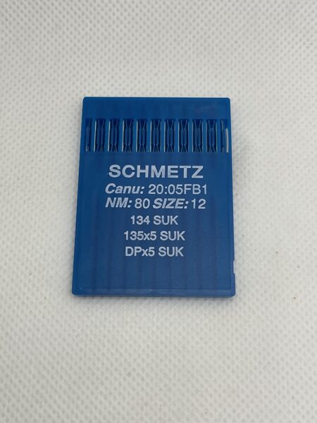 Adatas taisnās vīles šujmašīnām, izmērs nr.80, sist.nr.134R. Trikotāžas asinājums SUK.