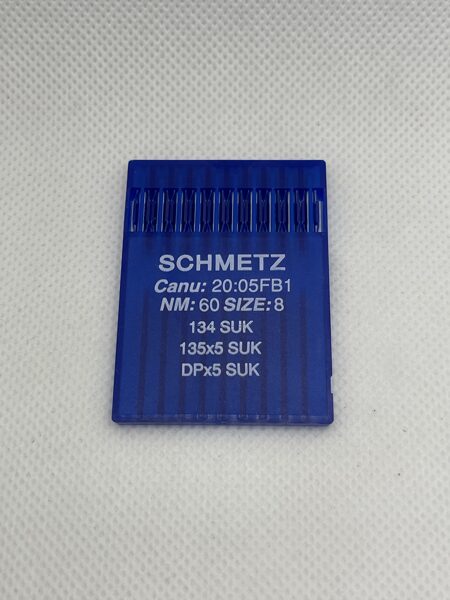 Adatas taisnās vīles šujmašīnām, izmērs nr.60, sist.nr.134R. Trikotāžas asinājums SUK.